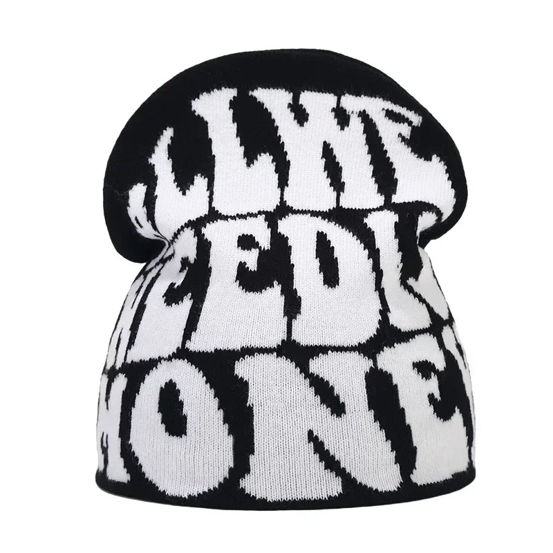 Y2K Letter Knitted Winter Autumn Beanie Cap Men Women Kanye Beanies Gorras Hombre Top Warm Skiing Hat Ear Hats Hip Hop Skullcap
