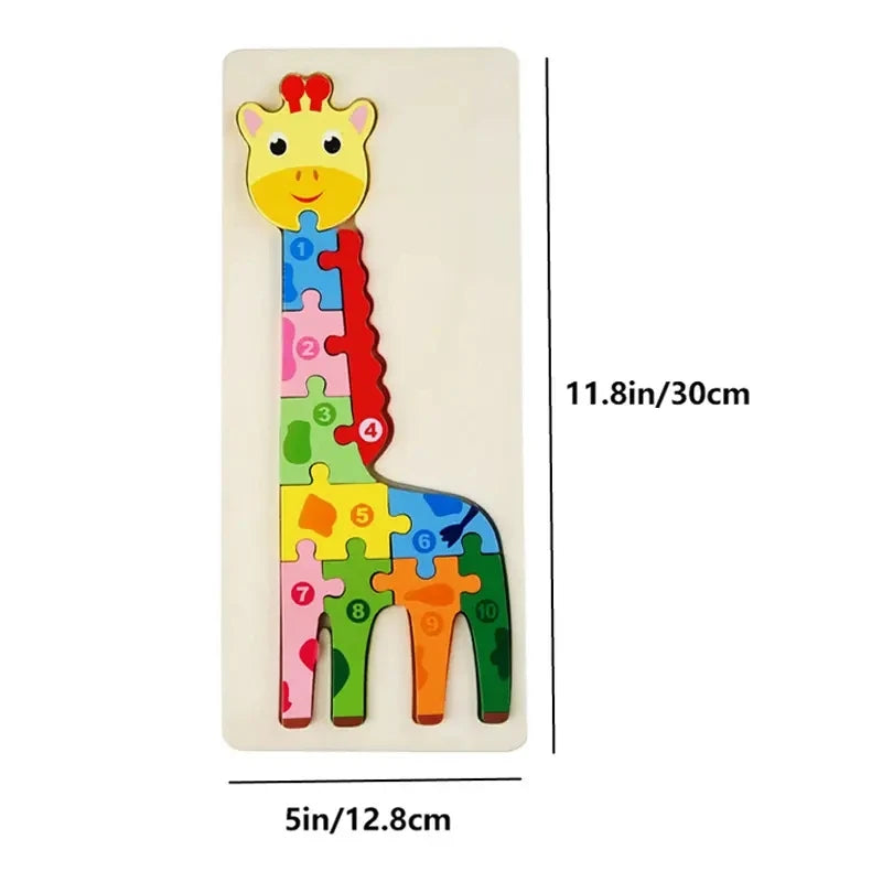 Wooden Puzzles for Kids,  Number Puzzle,  Dinosaur Puzzles and Animal ,Traffic,Characte Jigsaw Toys for Boy Girl Ideal Gift, 1-6