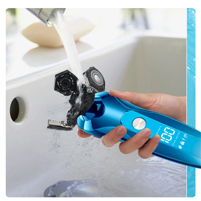 ZOZEN Electric Shaver Rotary Shaver Electric Razor Beard Trimmer Body Hair Cutting Shaving Machine Clipper for Men Waterproof