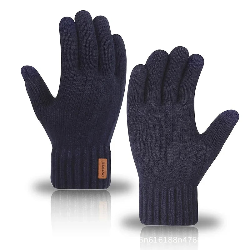 Winter Warm Cycling Gloves  DROPSHIPPING  Alpaca Wool Gloves Full Finger Touchscreen Cashmere Thickening Knitted Driving Gloves