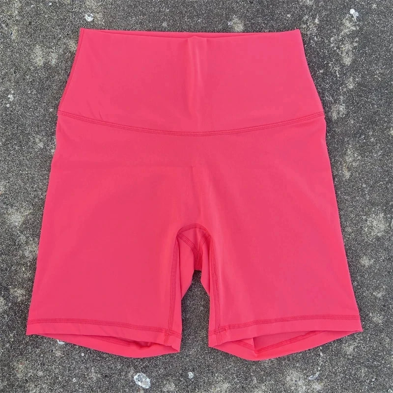 High Waist Seamless Yoga Shorts with Pocket