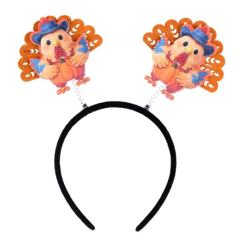 31BB Turkey Headband For Thanksgiving Party Comfortable Fit Fun Holiday Hair Decoration