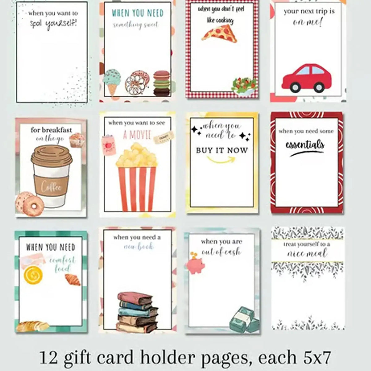 Christmas Gift Card Book Spiral-Bound Christmas Gift Card Book Festival Christmas Gifts for Teenagers Greeting Card Organizer
