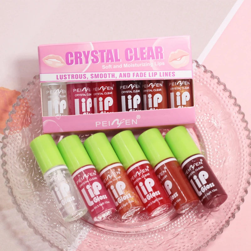 6pcs/set Lip Gloss - Mirror Moisturizing Autumn And Winter Pouting Lips - Long-lasting Lip Protection Oil Lip Beauty Care 2026