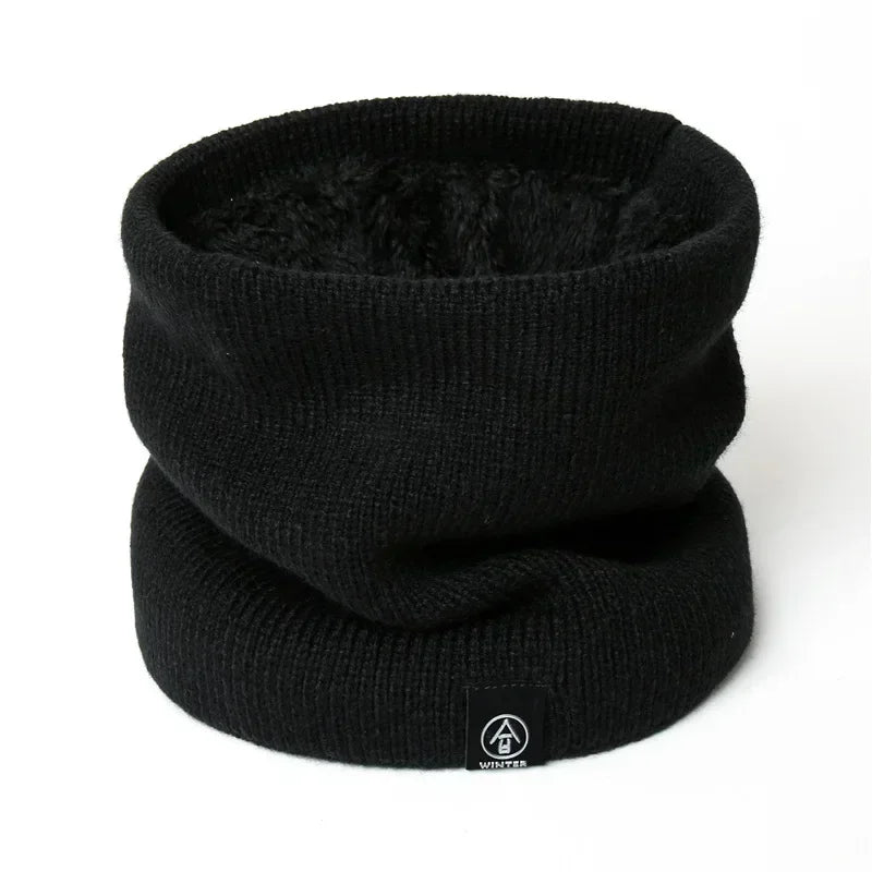 Winter Knit Neck Warmer Unisex Fleece Lined Thick Tube Scarf Windproof Thermal Circle Outdoor Ski Cycle Cold Weather Neck Cover