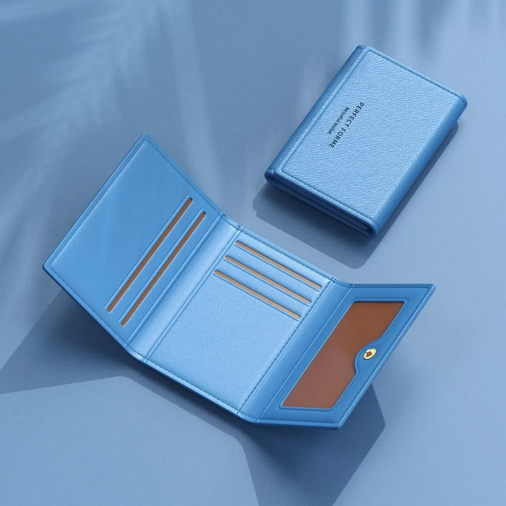 Fashion Leather Men Card Wallets Large Capacity Solid Color Male Purse