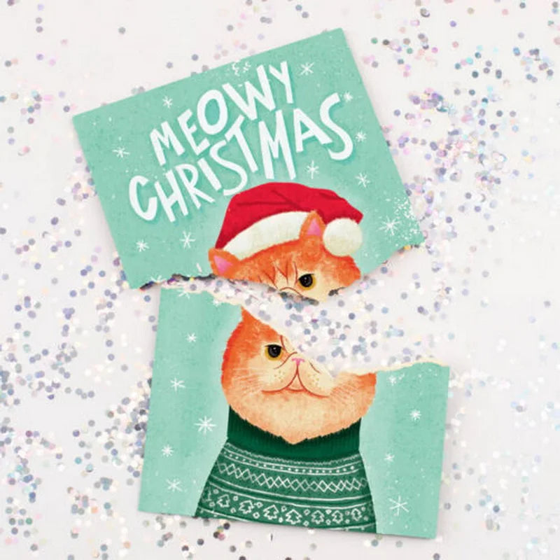 2026 New Endless Meowy Christmas Music Card with Glitter