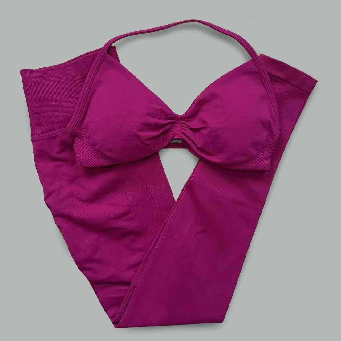 Seamless Halter Neck Yoga Set, 2 Piece