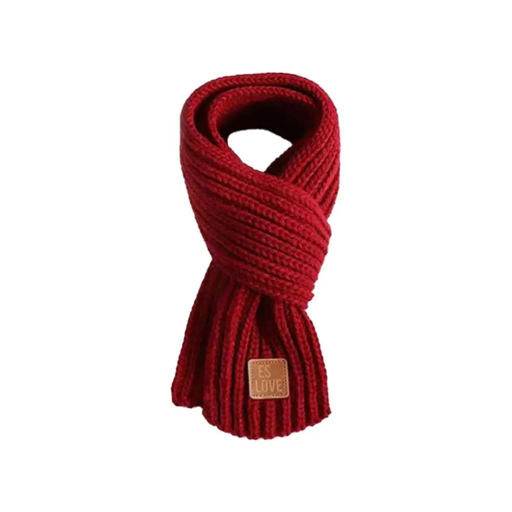 Kids Winter Knitted Scarf Warm Soft Outdoor  Windproof Neckerchief Solid Color Scarf Children's Warm Accessories