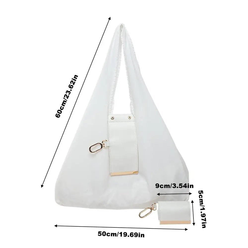 Tote Bag for Women PU Leather Trendy Purses Lightweight Expandable Key Ring Tote for Students Teachers Travel Outdoor School