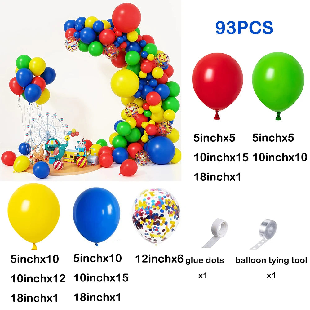 Red Green Christmas Balloons Garland Arch Kit Blue Yellow Ballon Set Video Game Party Circus 1st Birthday Decorations Air Globos