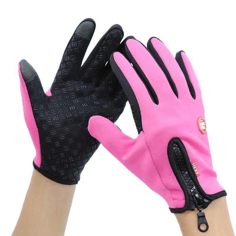 Winter Thermal Bike Gloves for Men Women, Windproof Non-Slip Touchscreen, Warm Outdoor Cycling Driving Motorcycle Gloves