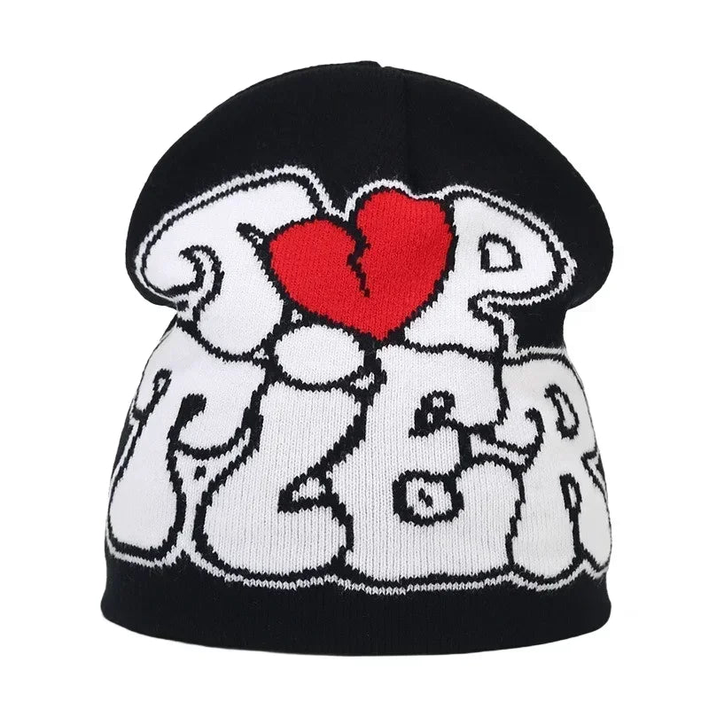 Y2K Letter Knitted Winter Autumn Beanie Cap Men Women Kanye Beanies Gorras Hombre Top Warm Skiing Hat Ear Hats Hip Hop Skullcap