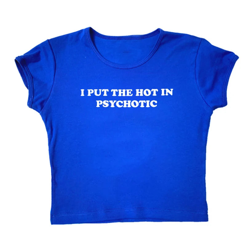 Baby Tee Cute Pink Womens Printed Aesthetic Fairy Crop Tops Y2k Clothes Punk Streetwear Sweet Emo Girls Sexy T-Shirts