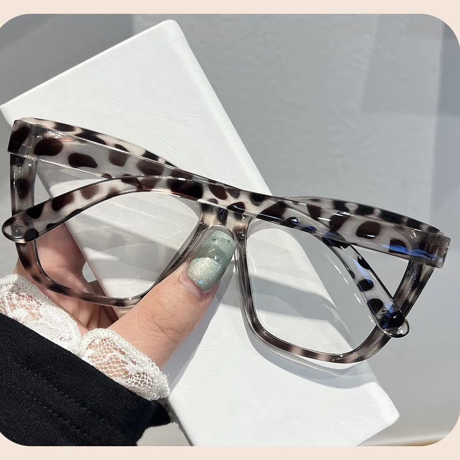 Blue Light Blocking Glasses Oversized Plain Glasses Large Frame Glasses Stylish For Reading Visual Health Screen Time