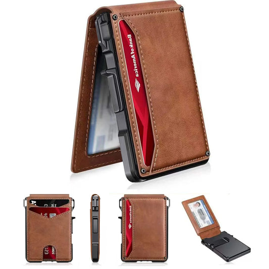 Men RFID Blocking Slim Minimalist Wallet Leather Bifold Front Pocket