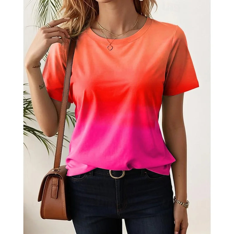Gradient Print Short Sleeve T-Shirt
