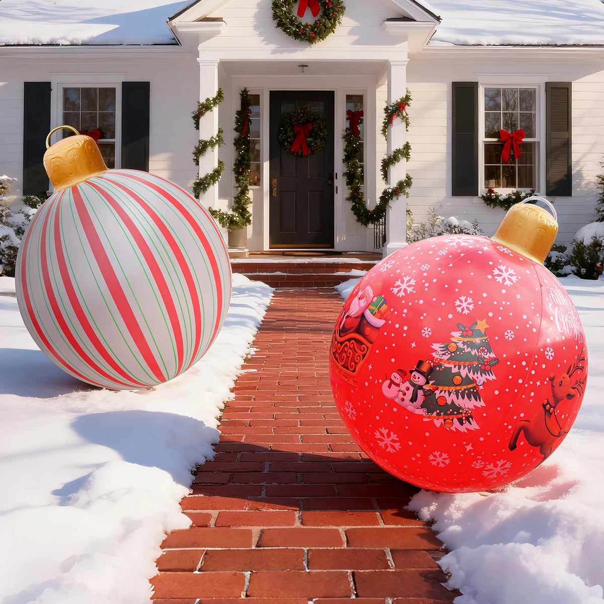 1PC  Inflatable Christmas Ornaments Balls Large PVC Holiday Inflatables Decorated Ball