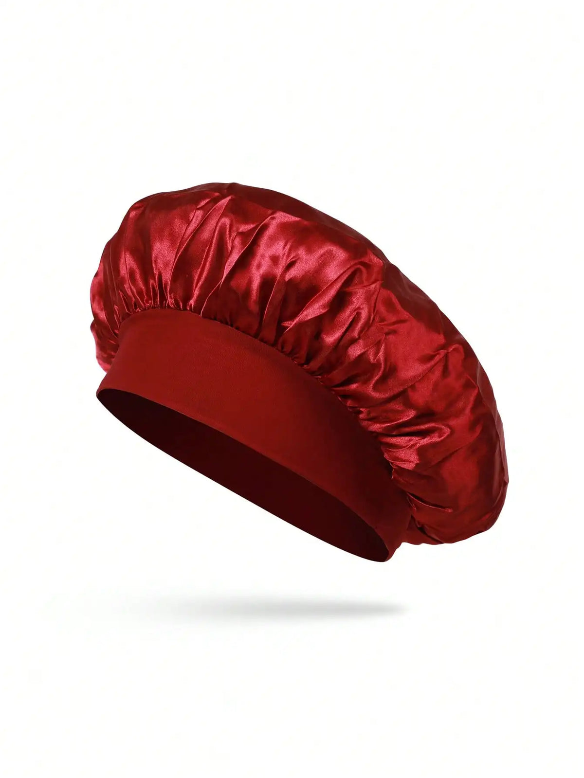 1pc Silk Sleep Cap, Women's Double-Layer Satin Lining, Soft Elastic Band, Suitable For Curly Hair Sleep Wear