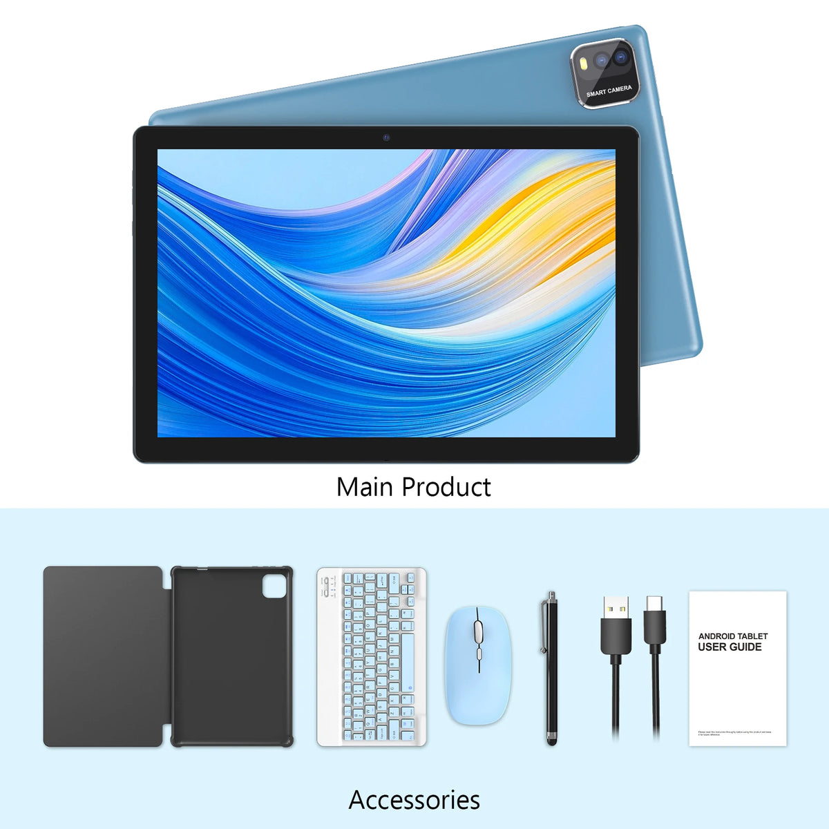 2026 Model (Upgraded Version) | 10.1-inch Android 16 Tablet | Quad-core Processor | 12GB (3GB + 9GB) RAM + 64GB ROM | Wi-Fi 6