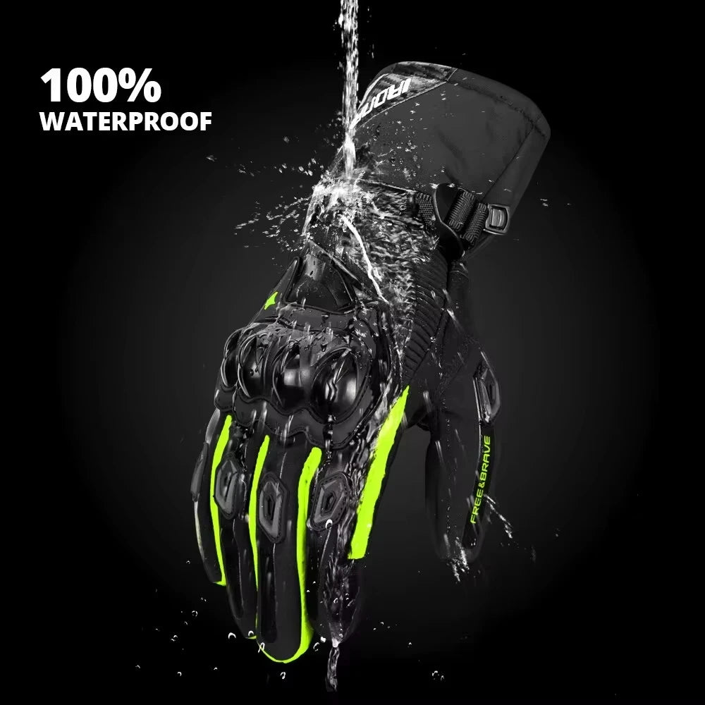 Motorcycle Winter Gloves Unisex Cold Weather Windproof Waterproof Motocross Gloves Lined Touchscreen Anti-Scratch Protection