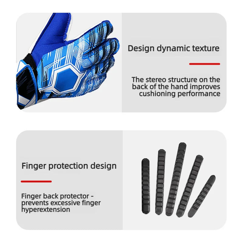 Professional Soccer Goalkeeper Gloves With Finger Save Guards, Thickened Anti Slip Latex Goalie Gloves For Adults Kids Men Women