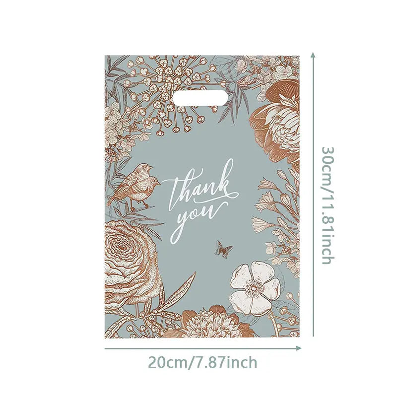 25/50pcs Thank You Plastic Bags,Durable & Stylish Merchandise Shopping Bags with Handles,Convenient Gifting and Carrying