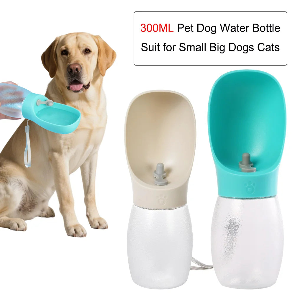 Portable Dog Water Bottle and Bowl, 300ml