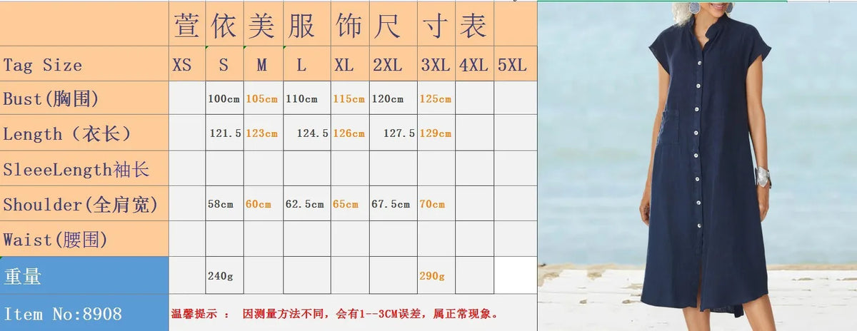 Fashion Loose Shirt Dress 2026 Summer Women's Casual A-line Midi Dress Solid Color Pockets Short Sleeved Dresses Buttons Clothes