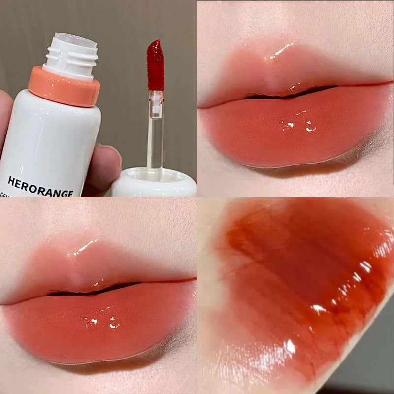 Herorange Glossy Lip Gloss Hydrating Watery Plump Lips Long Lasting for Autumn Winter