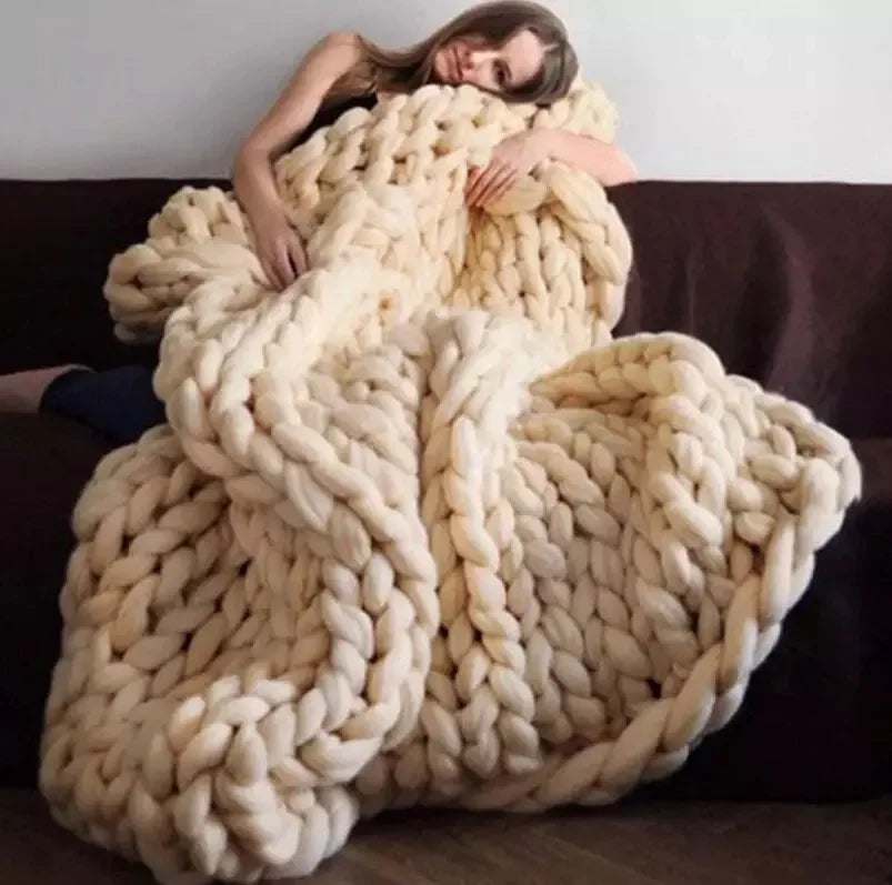 Weighted Knitted Weighted Blanket Queen Size Handmade Minky Chunky Throw Blanket Soft And Breathable Best Gift For Christmas