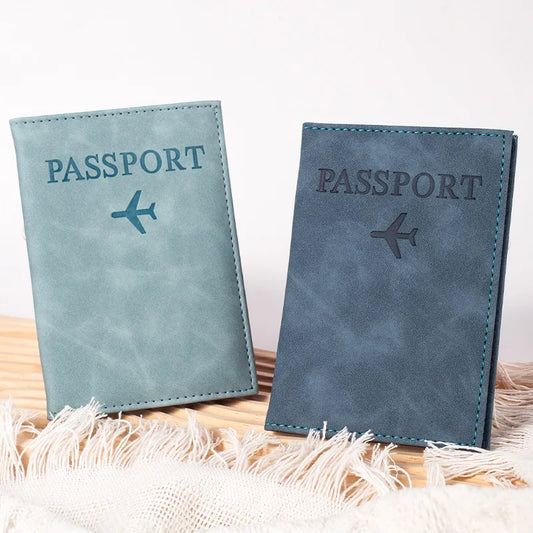 Airplane Passport Cover Case for Women Men Travel Passport Case Cute