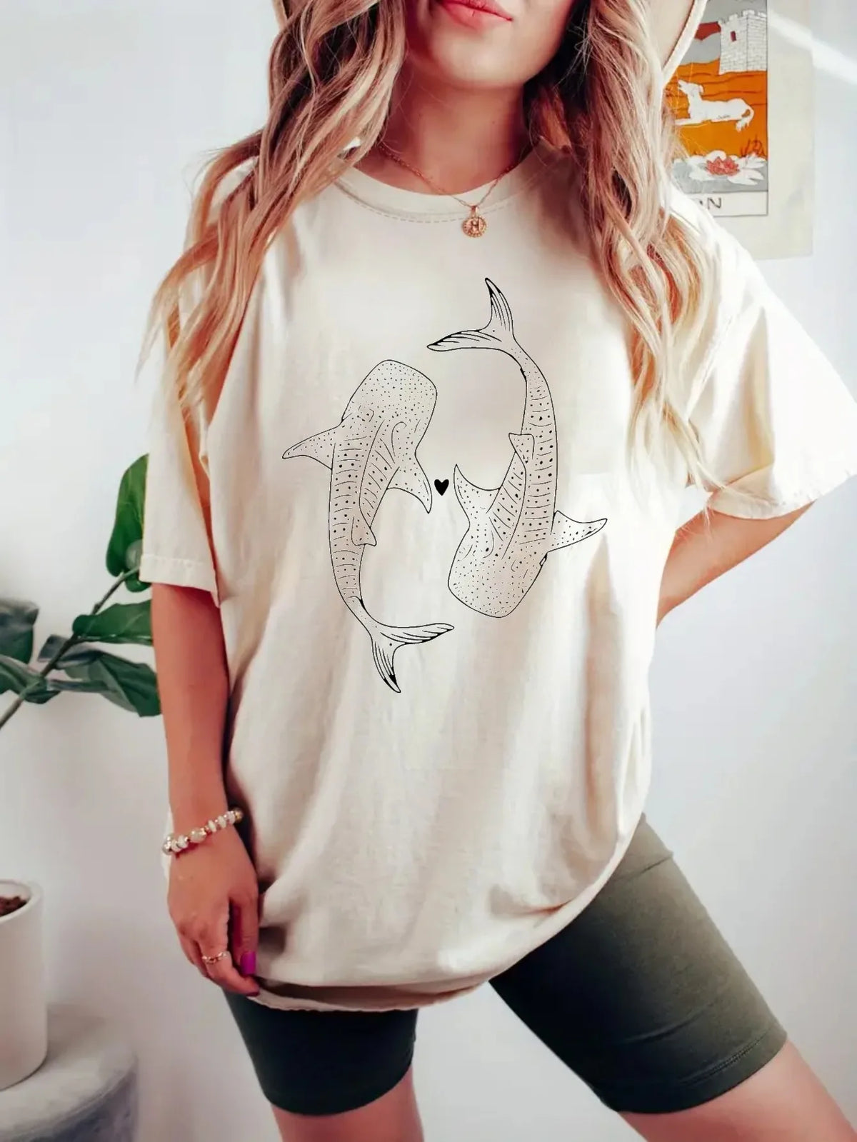 Women's plus size tank top Whale Shark Pattern Design Art Suitable for sports and daily wear summer fashion tops summer beach
