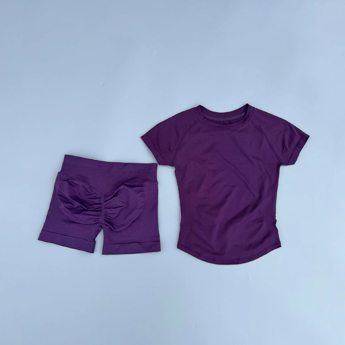 2 Pieces Sports Sets Short Sleeve Seamless Yoga Top Fitness Set Women Workout Running Sports Shorts Gym Suit