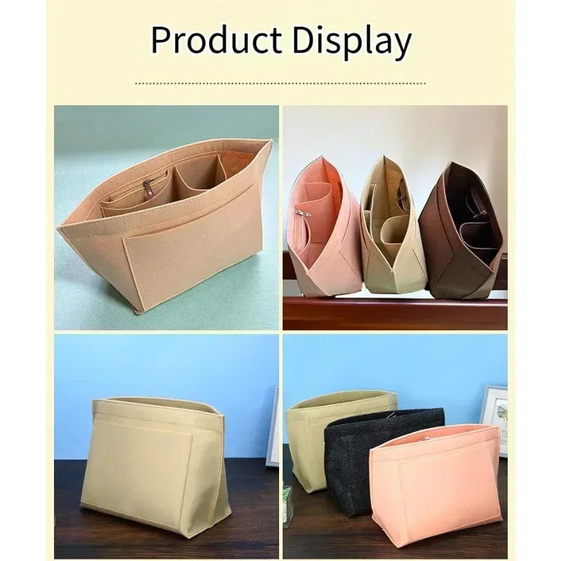 Felt Insert Organizer for Dumpling Tote Bag Handbag Liner Cosmetic