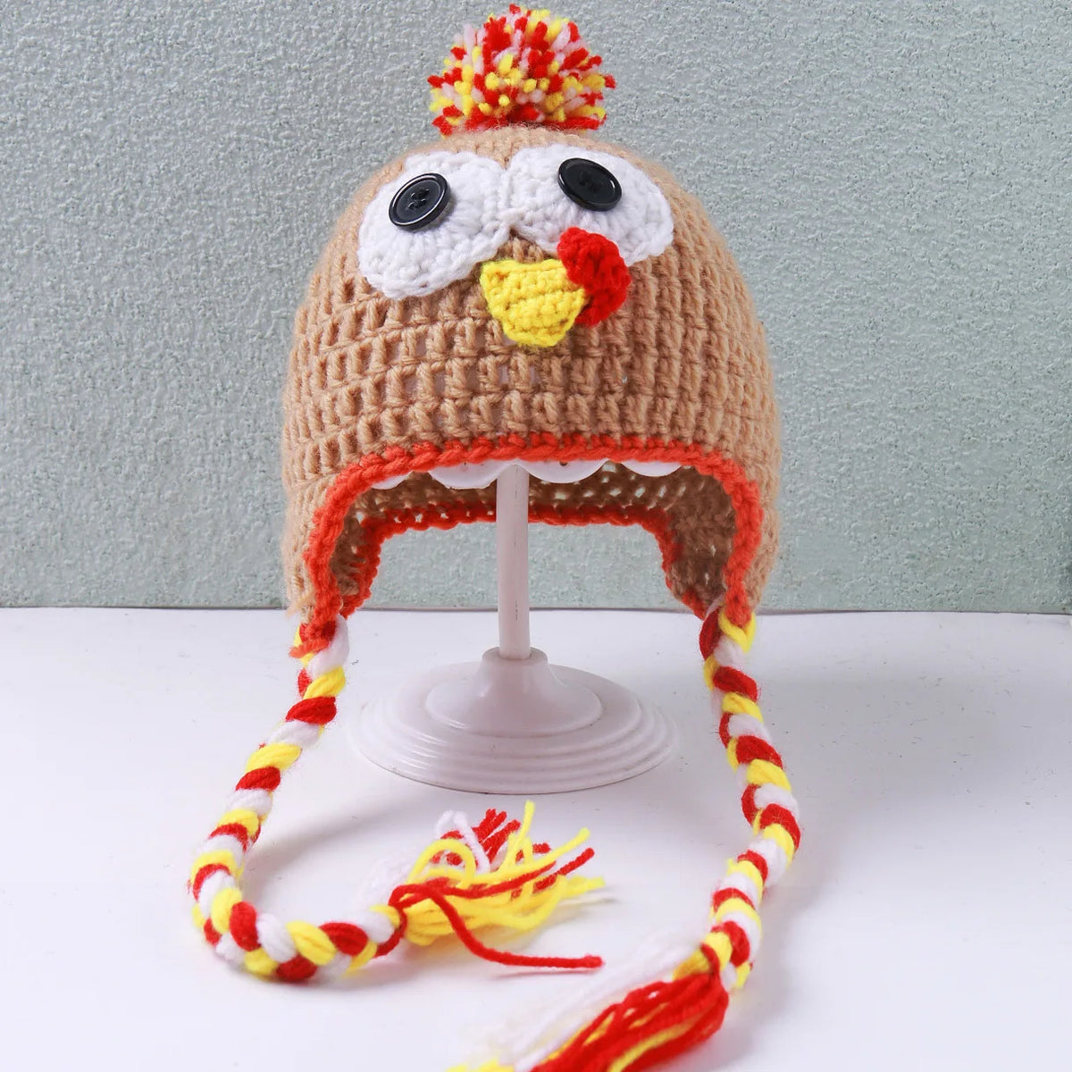 Family Thanksgiving Turkey Cartoon Pullover Hats - Cute Photo Scene Prop, Decorative Kids & Adult Headwear