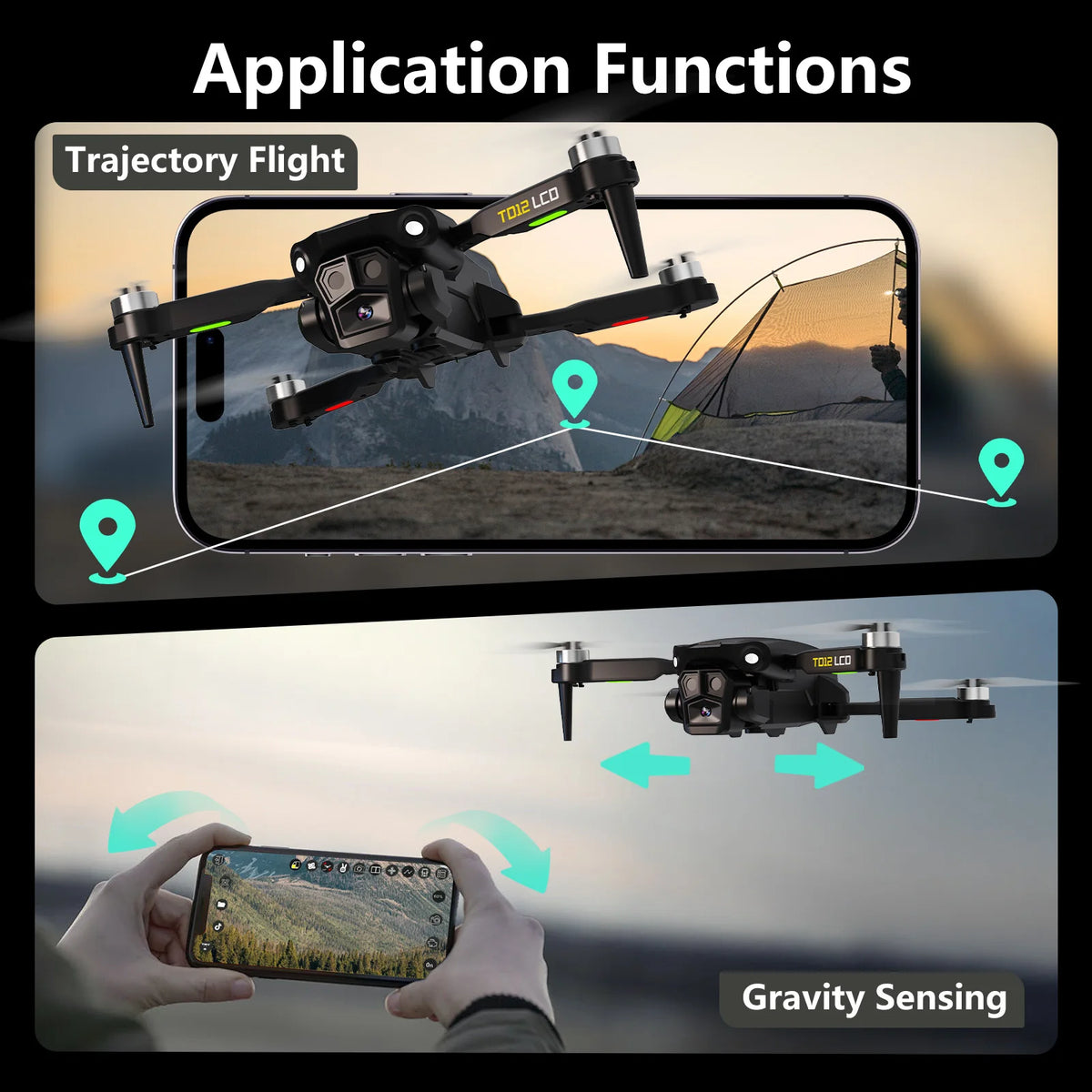 TD12LCD Brushless Camera Drone with LCD Controller