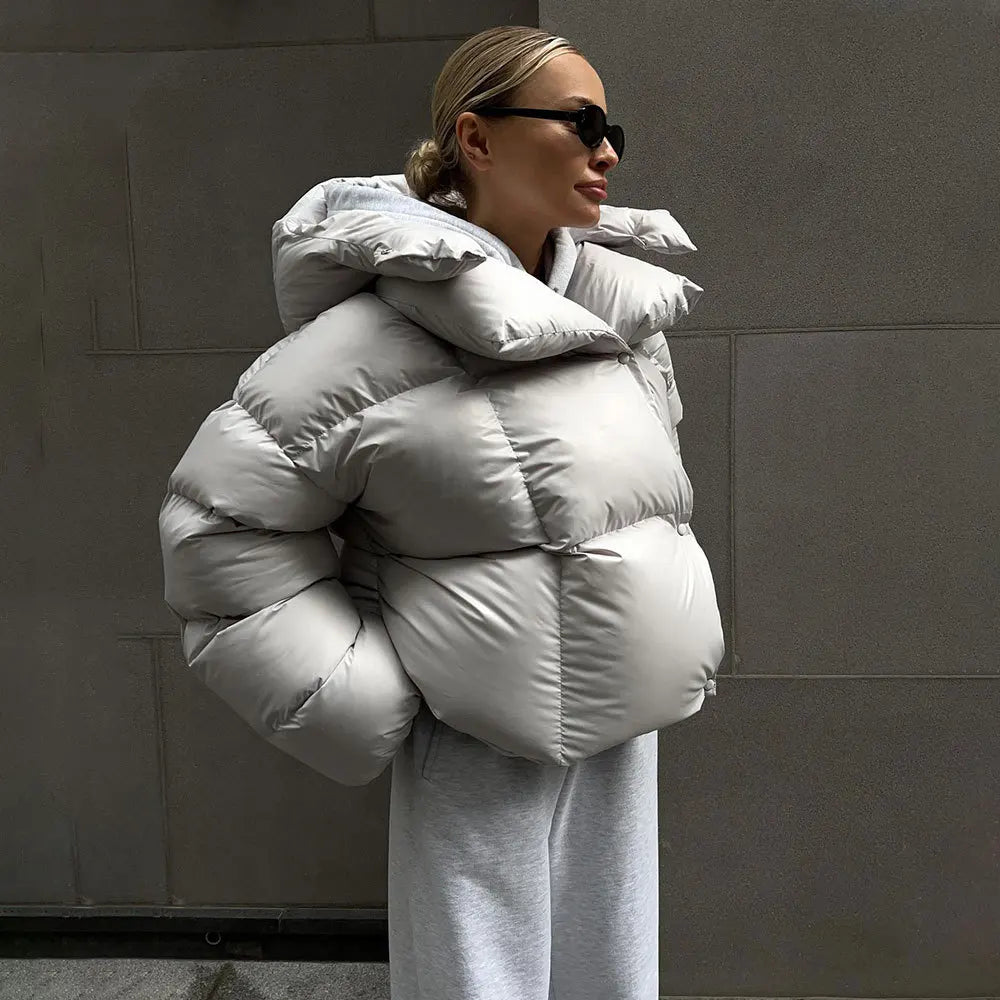 Autumn Winter Warm Coat Thick Parkas Long Sleeve Parkas Female Street Fashion Hoodies Woman's Cotton-padded Jacket