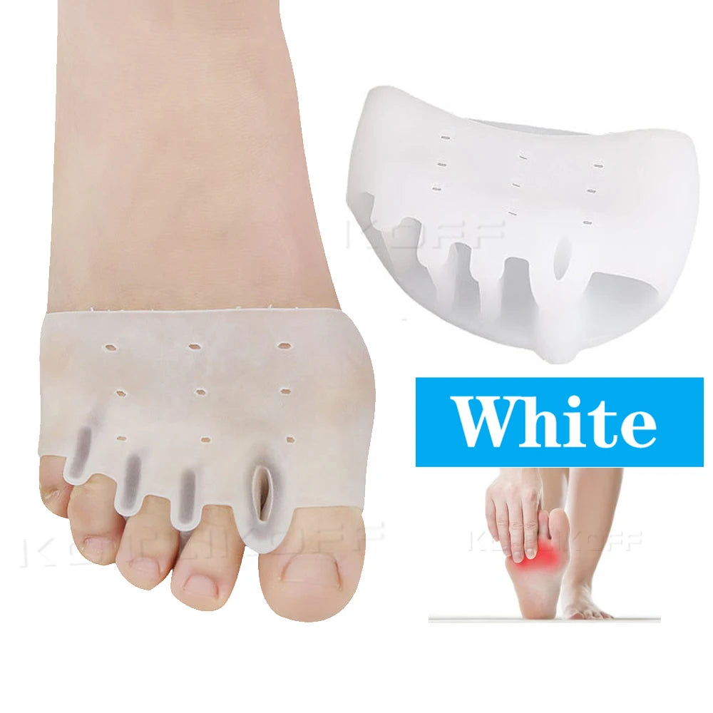 Toe Separator Forefoot Pads Silicone Cushion Pad Pain Relief Shoes Insoles Finger Toe Hallux Valgus Corrector Gel Pads Foot Care