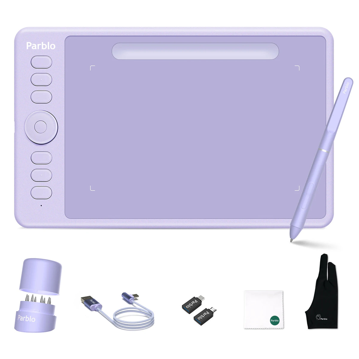 Parblo Intangbo S 7x4 Inches Digital Graphic Tablet for Drawing OSU Game with Battery-Free Stylus and Glove