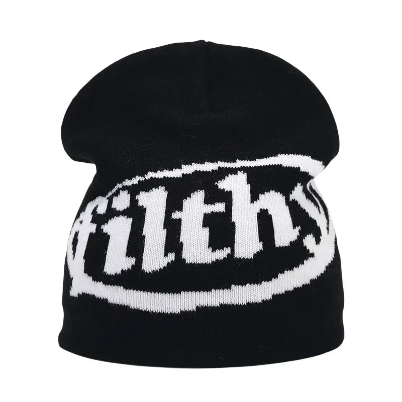 Y2K Letter Knitted Winter Autumn Beanie Cap Men Women Kanye Beanies Gorras Hombre Top Warm Skiing Hat Ear Hats Hip Hop Skullcap