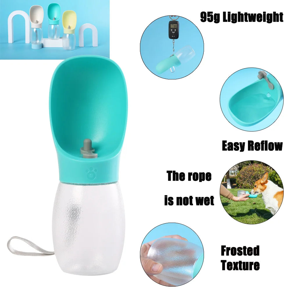 Portable Dog Water Bottle and Bowl, 300ml