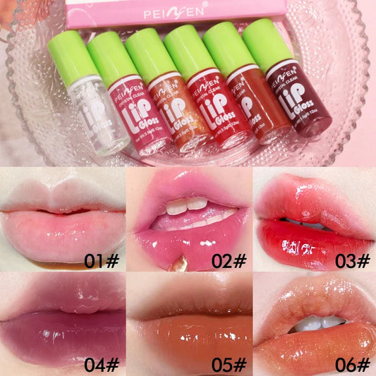 6pcs/set Lip Gloss - Mirror Moisturizing Autumn And Winter Pouting Lips - Long-lasting Lip Protection Oil Lip Beauty Care 2026