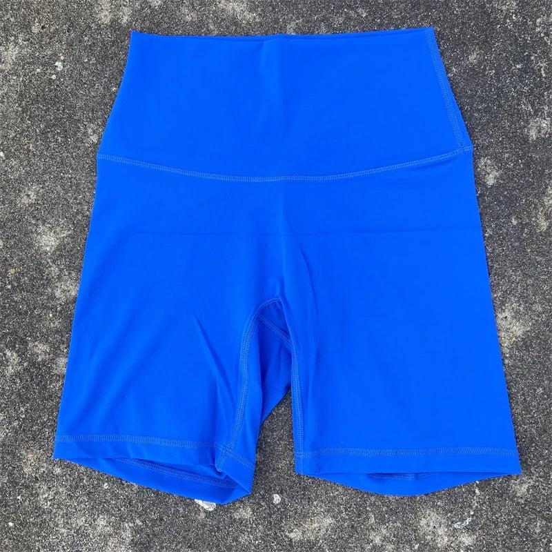 High Waist Seamless Yoga Shorts with Pocket