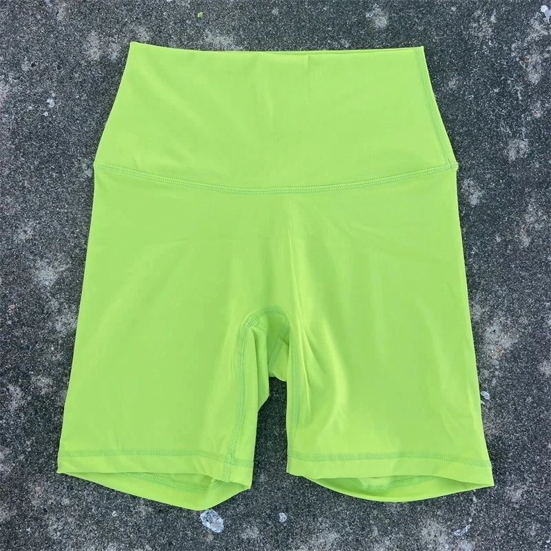 High Waist Seamless Yoga Shorts with Pocket