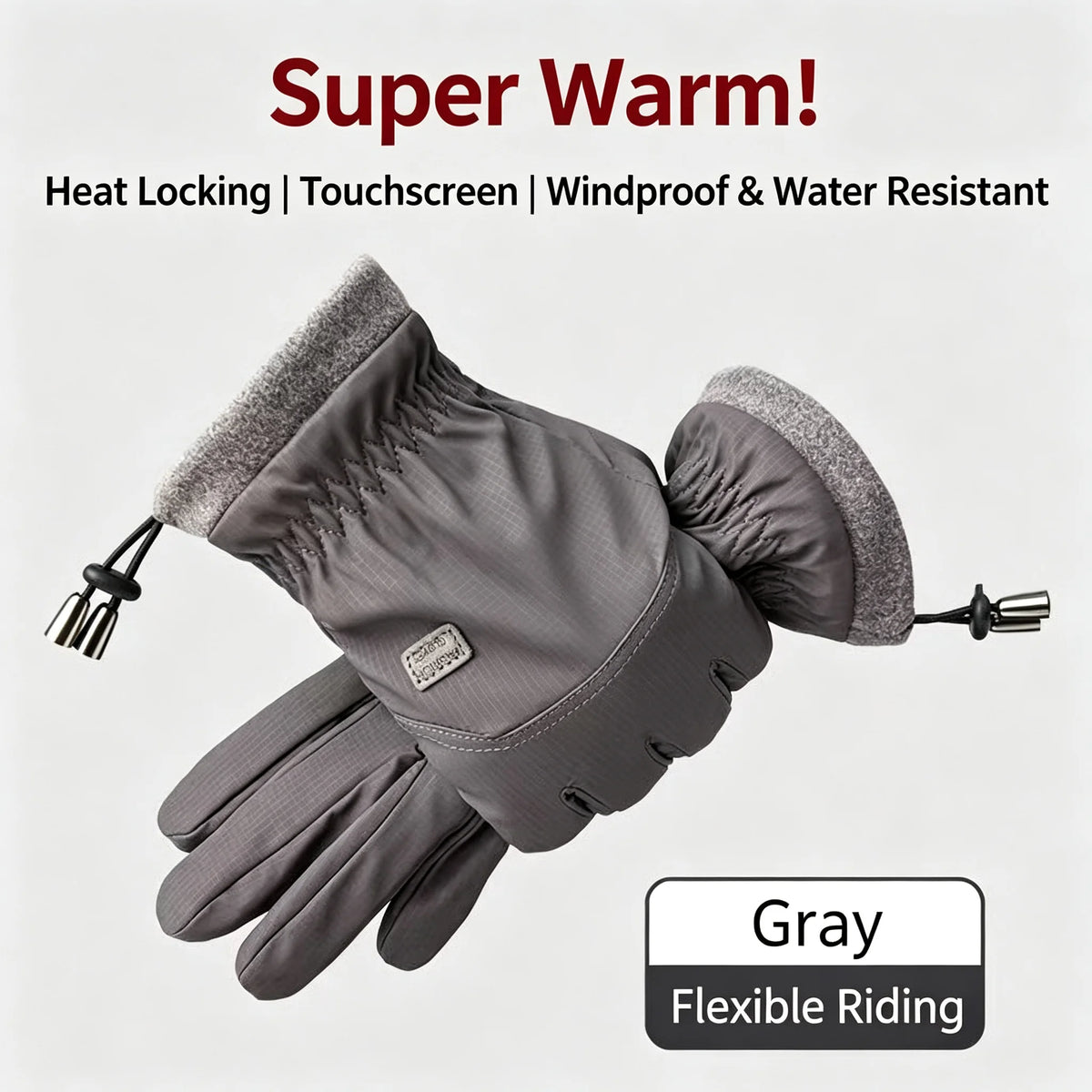 Winter Cycling Gloves Touch Screen Windproof Warm Thermal Motorcycle Bicycle Gloves for Men Women Outdoor Riding Hiking Running