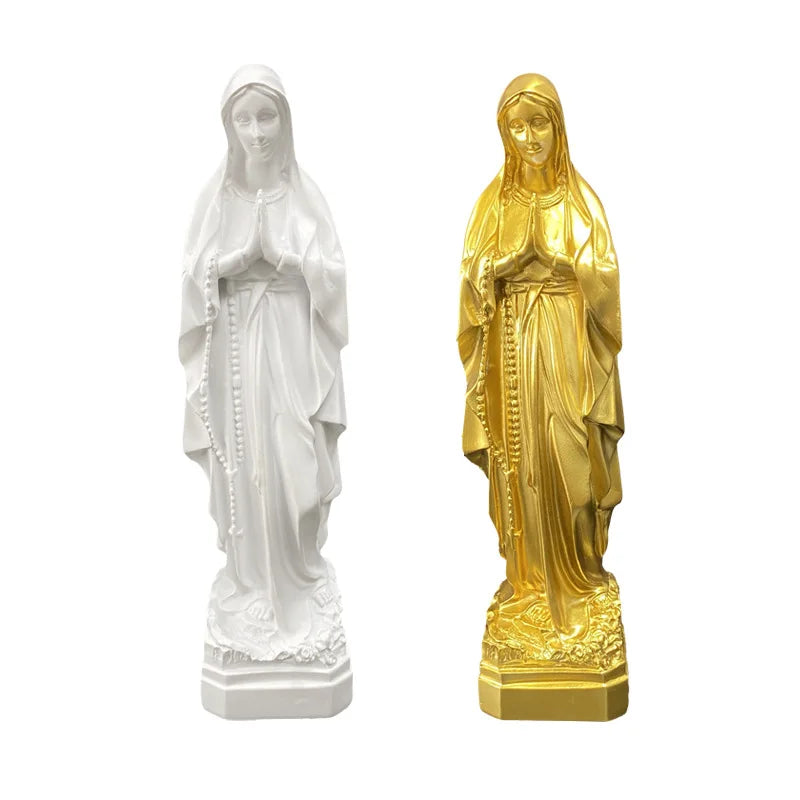Our Lady of Lourdes Blessed Virgin Mother Mary Catholic Religious Gift Resin Figurine Statue Holy Home Christmas Decorations