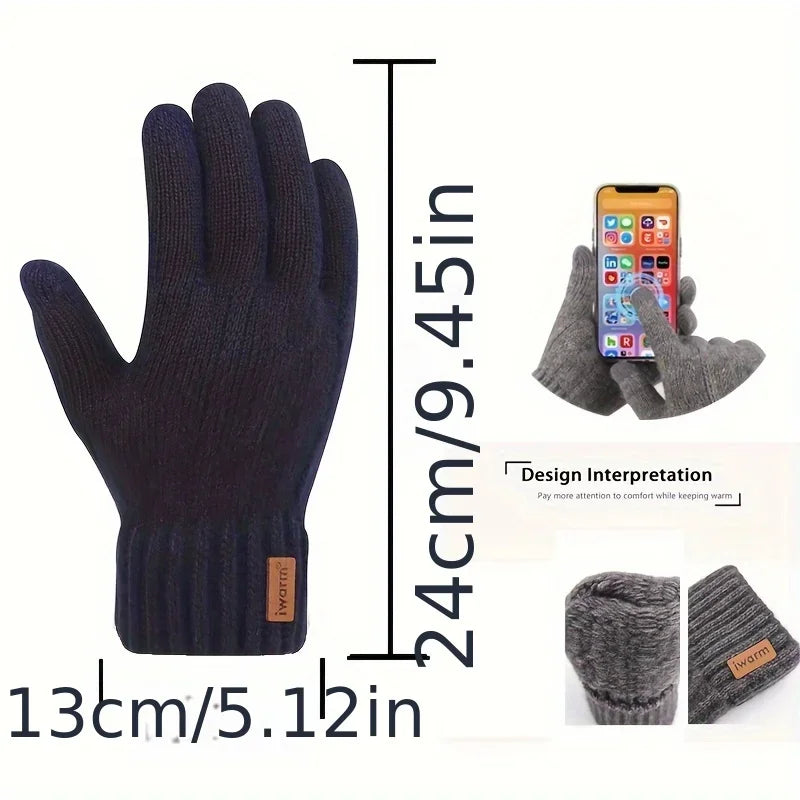 Winter Warm Cycling Gloves  DROPSHIPPING  Alpaca Wool Gloves Full Finger Touchscreen Cashmere Thickening Knitted Driving Gloves
