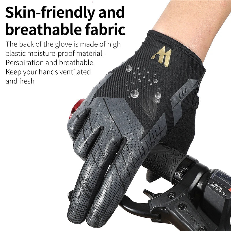 WEST BIKING Motorcycle Gloves Autumn Winter Cycling Gloves Touch Screen Shockproof Outdoor Sports Full Finger Gloves Equipment