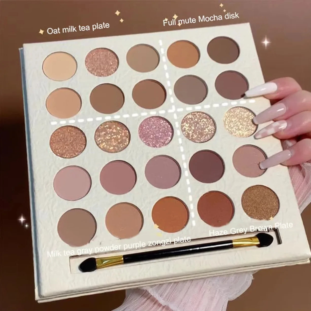 25 Colour Earth Tone Eyeshadow Palette with Brush